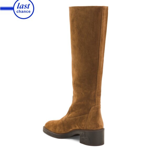 STUART WEITZMAN Coffee Made In Spain Suede Kaia Knee High Boots - Picture 2 of 2